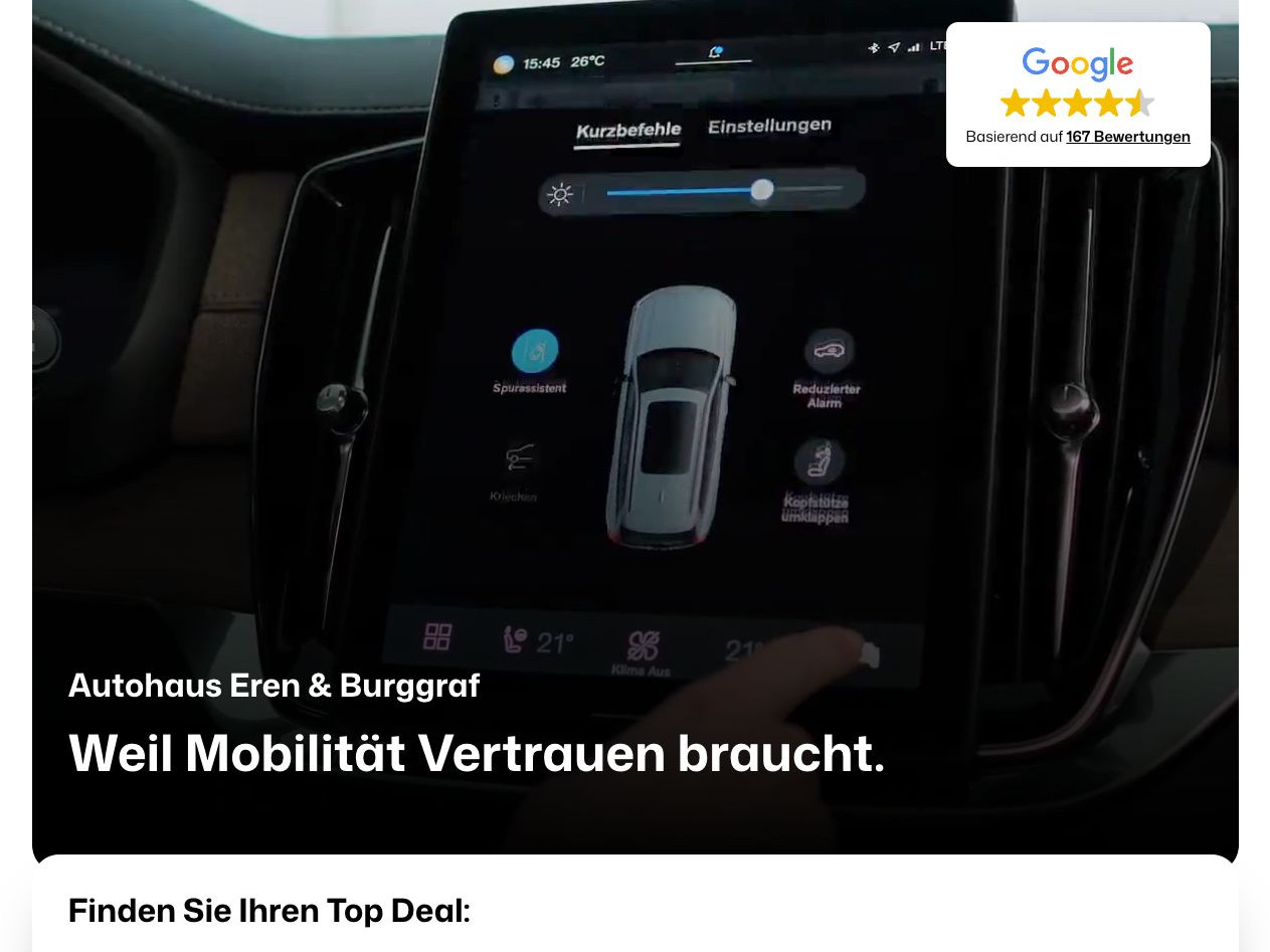 Website von Eren & Burggraf – Bildschirmansicht