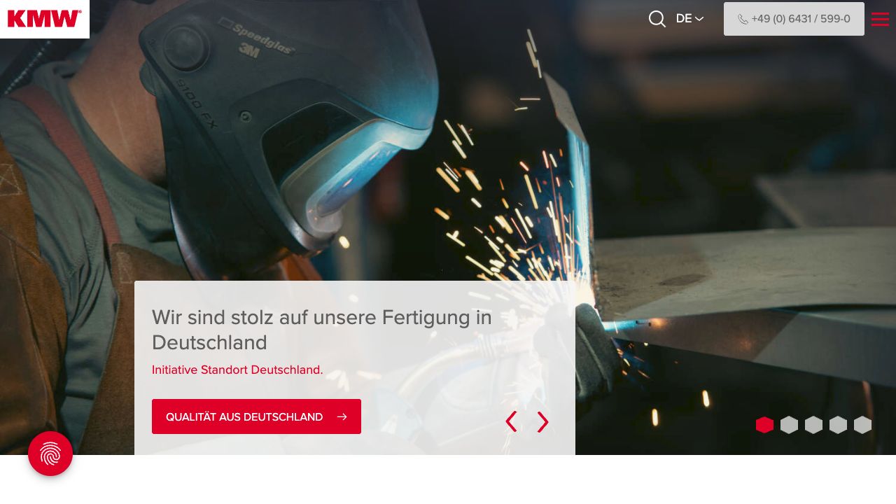 Website von KMW – Bildschirmansicht