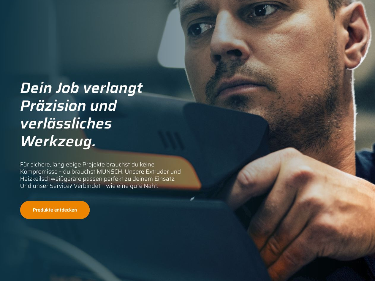 Website von Munsch – Bildschirmansicht